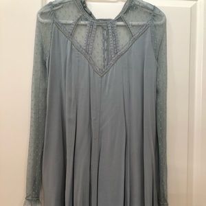 Light Blue Lace Accented Dress
